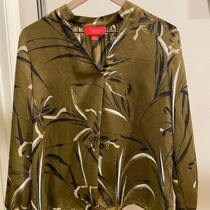 Jennifer Lopez Green Long Sleeve Blouse